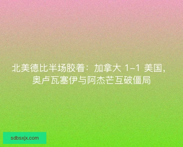 北美德比半场胶着：加拿大 1-1 美国，奥卢瓦塞伊与阿杰芒互破僵局