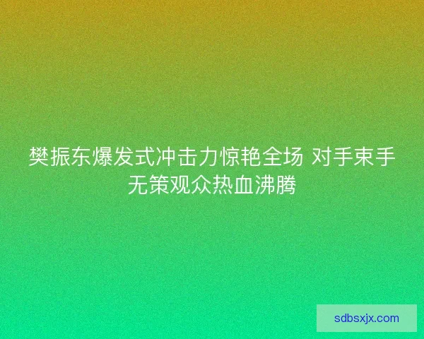 樊振东爆发式冲击力惊艳全场 对手束手无策观众热血沸腾