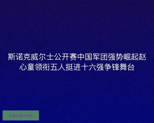 斯诺克威尔士公开赛中国军团强势崛起赵心童领衔五人挺进十六强争锋舞台